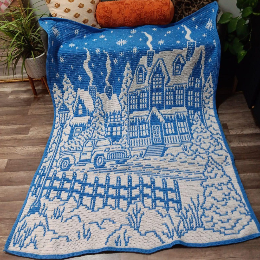 Snowy Village Crochet Blanket Pattern
