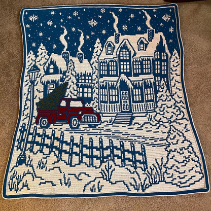 Snowy Village Crochet Blanket Pattern