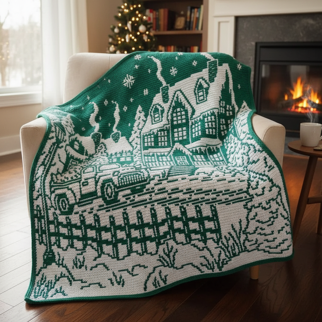 Snowy Village Crochet Blanket Pattern