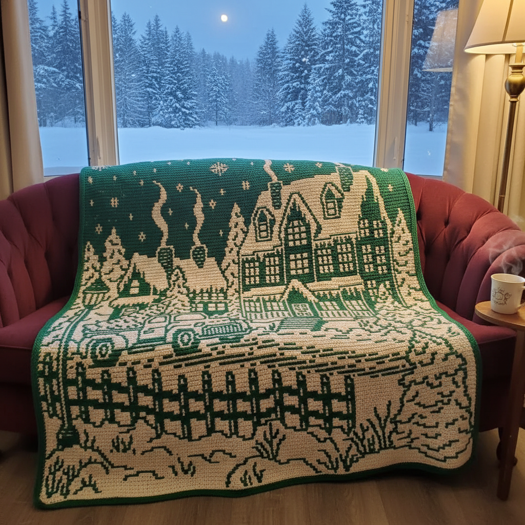 Snowy Village Crochet Blanket Pattern