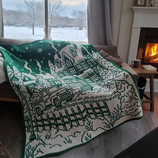 Snowy Village Crochet Blanket Pattern