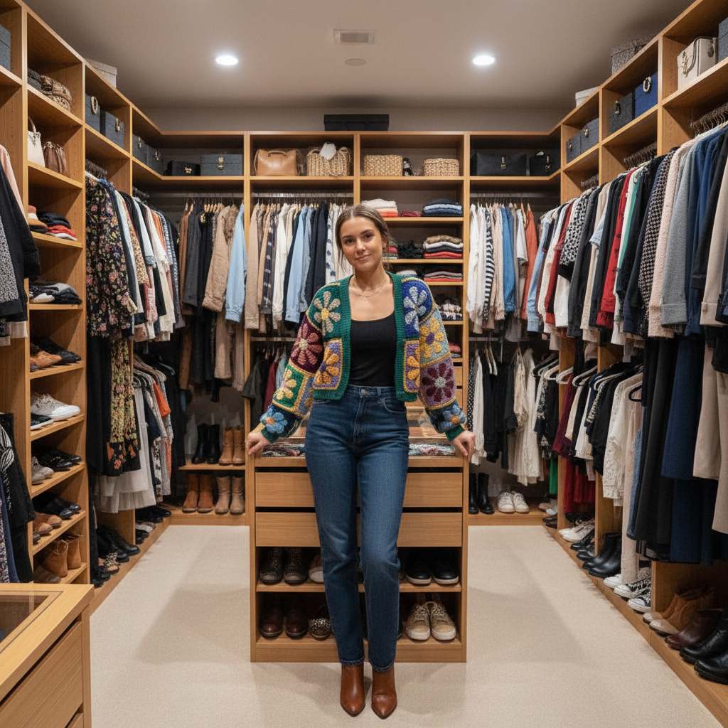 Retro Daisy Granny Square Cardigan Crochet Pattern