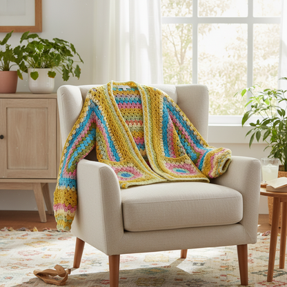 sunset stitch crochet vest